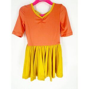 Dotdotsmile Girls Dress Size 2T Mustard and Salmon Color Block New with Tags